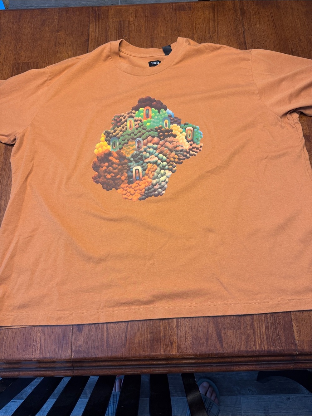 Levi's Rust Orange Crewneck Tee with Navy Logo Patch